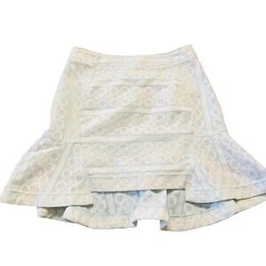 JOA Womens White Lace Baby Blue Skirt Size S NWT